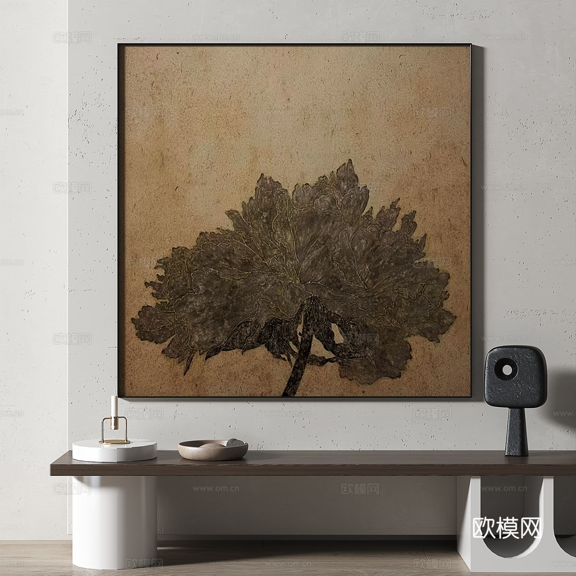 现代，中古，抽象，轻奢，复古，油画，装饰画3d模型