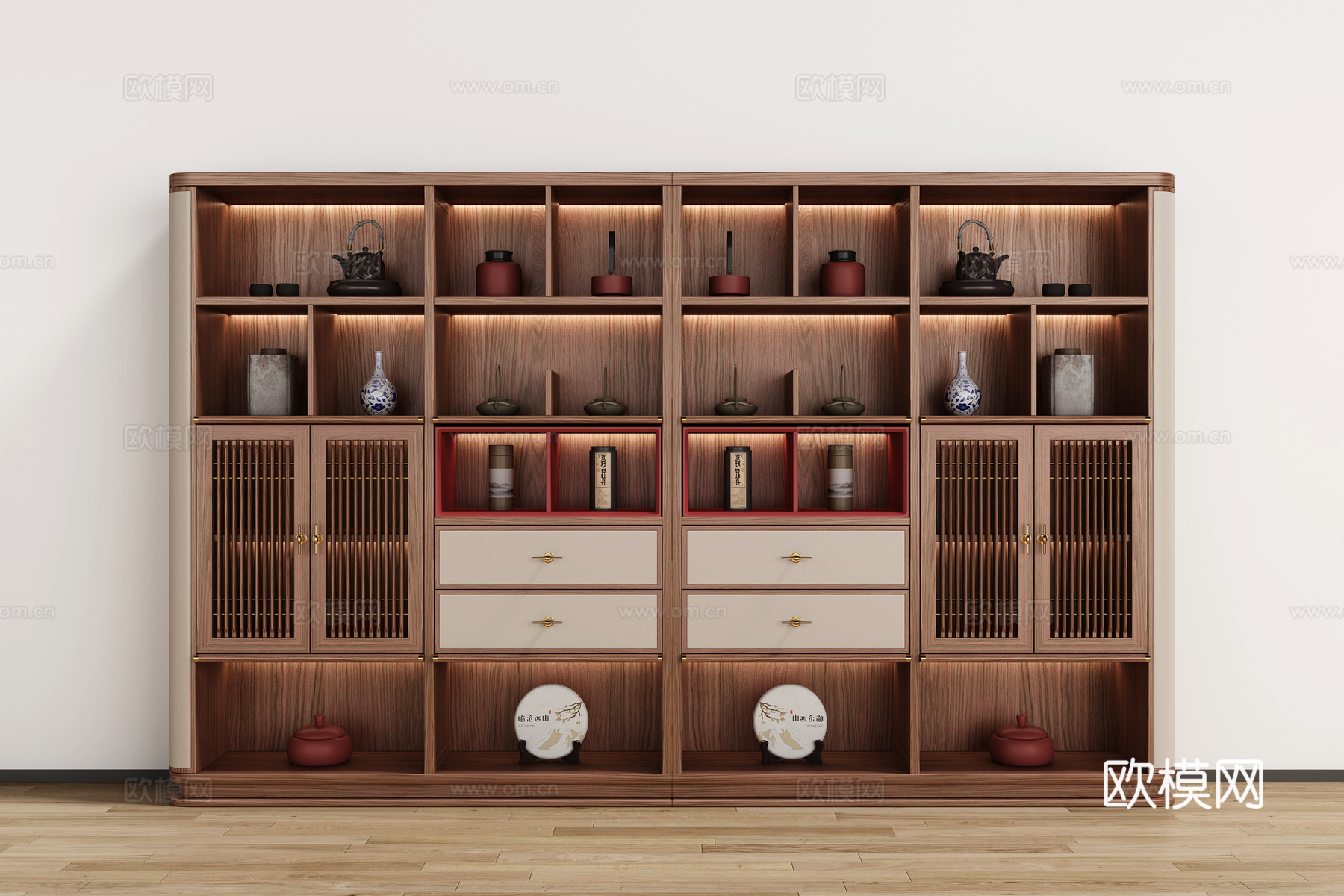 新中式茶柜3d模型下载