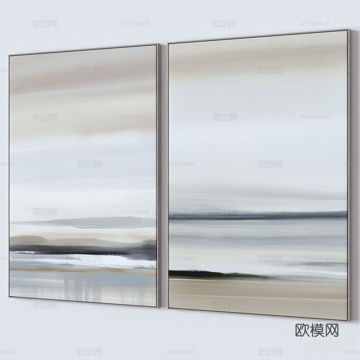 新中式装饰挂画3d模型