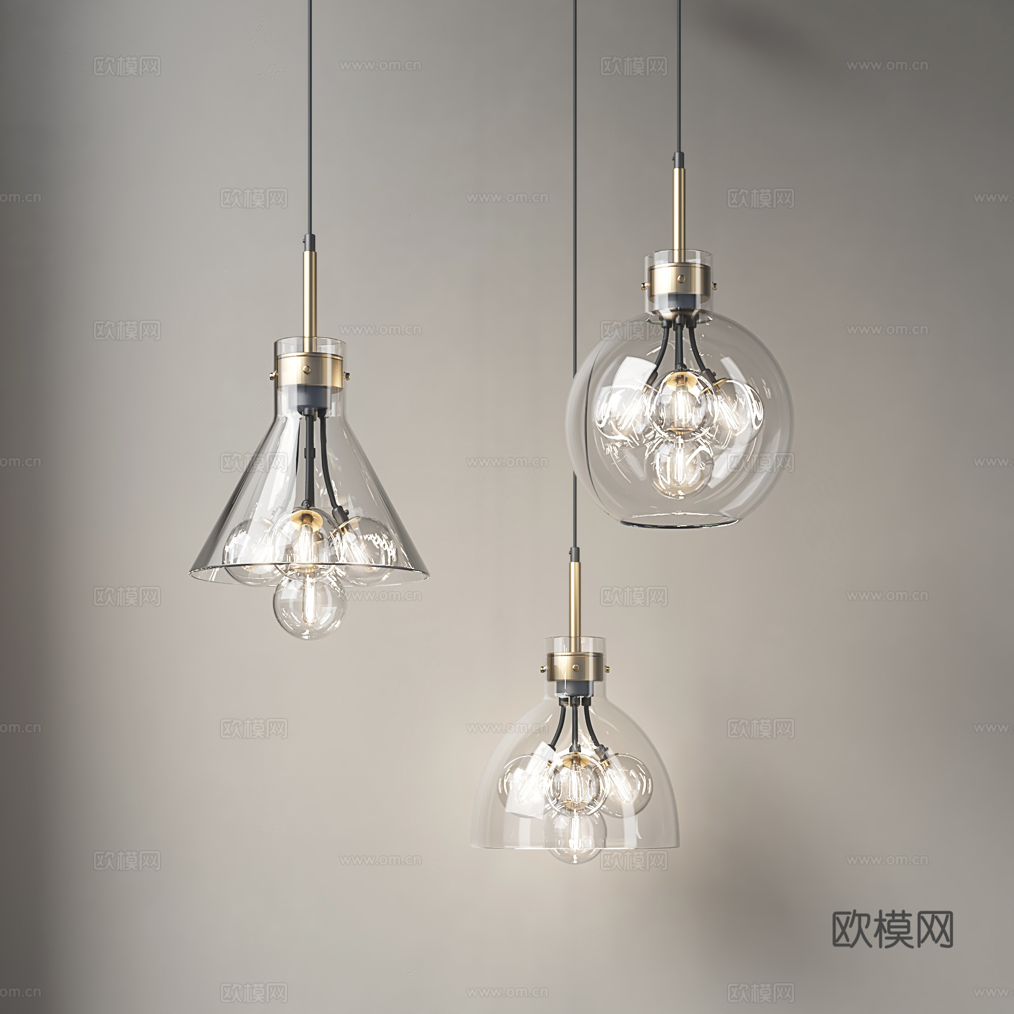 轻奢餐厅吊灯 现代吧台吊灯 简约楼梯间吊灯 北欧玄关小吊灯3d模型