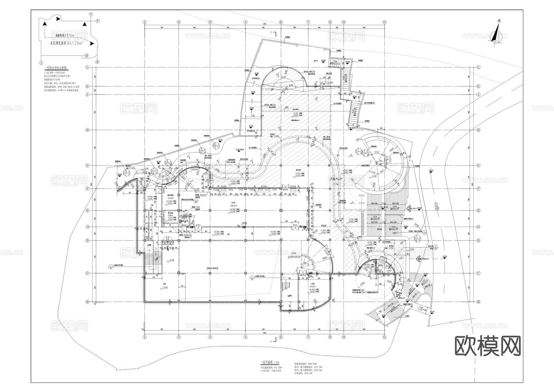 学前教育公共实训基地建筑及装修施工图cad施工图
