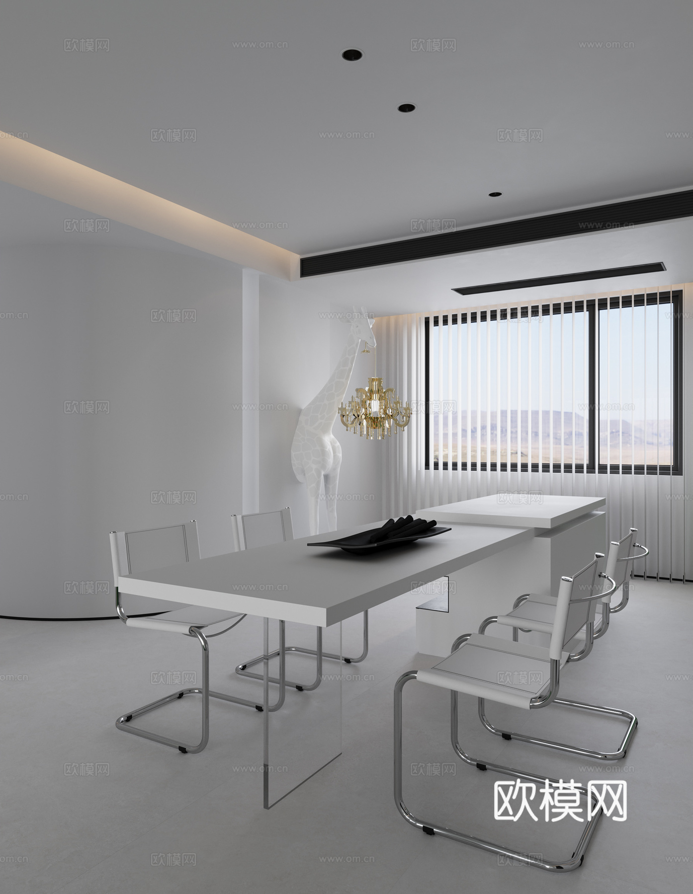 现代简约餐厅3d模型