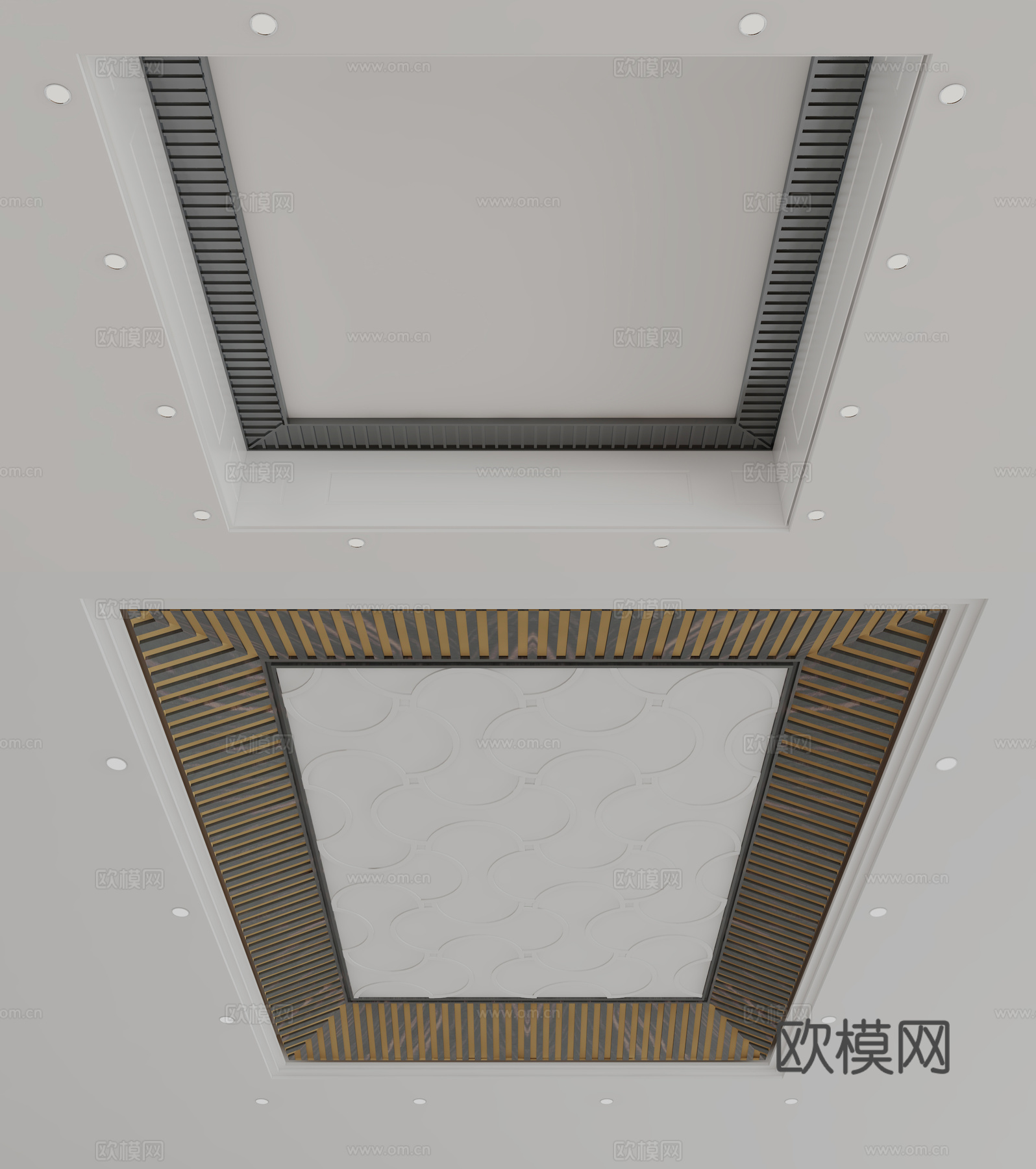 新中式天花吊顶3d模型