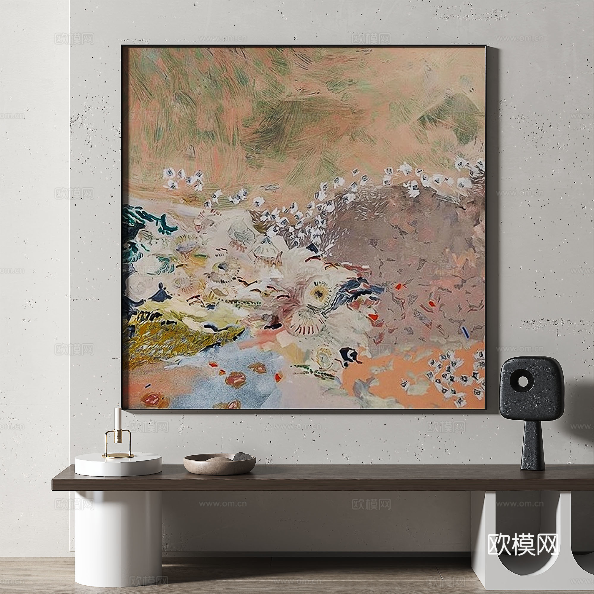 现代，中古，抽象，轻奢，复古，油画，装饰画3d模型