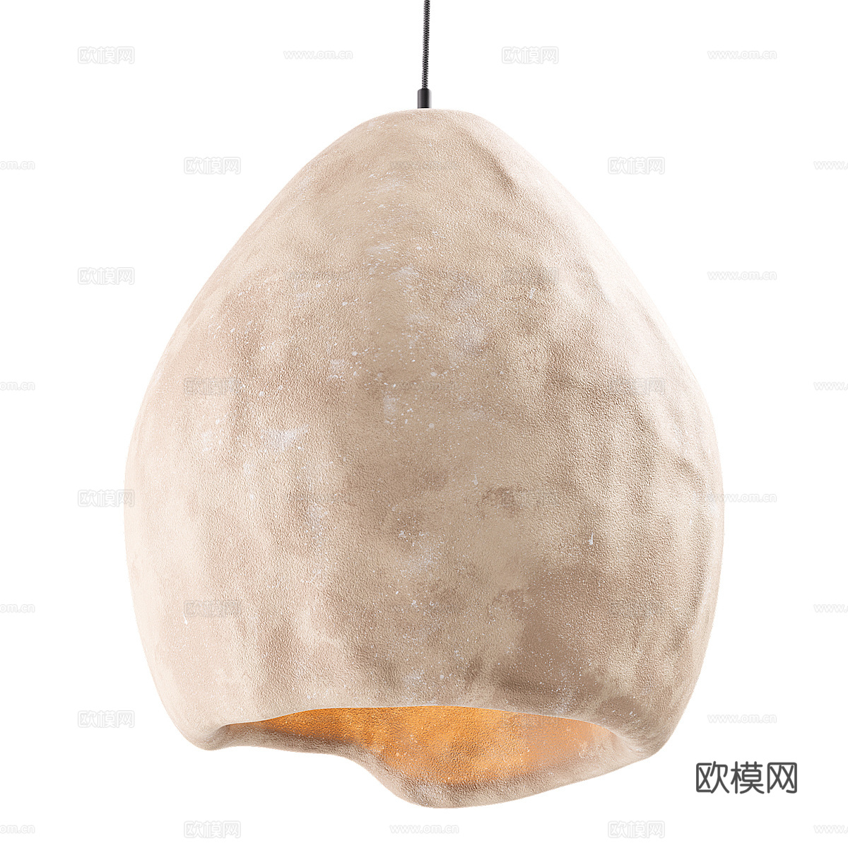 现代侘寂陶制装饰吊灯3d模型