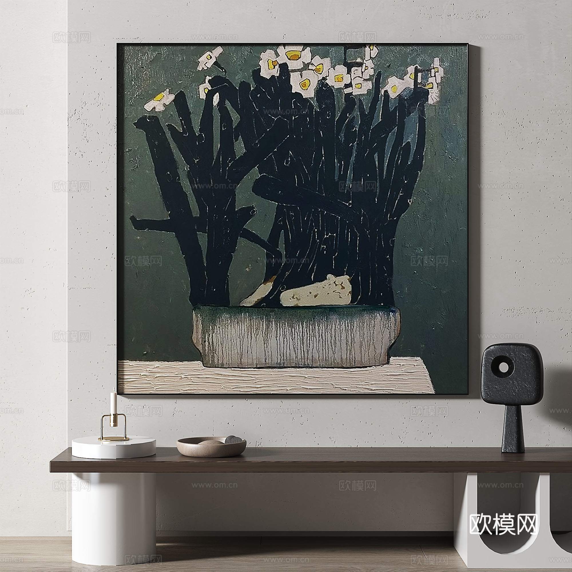 现代，中古，抽象，轻奢，复古，油画，装饰画3d模型