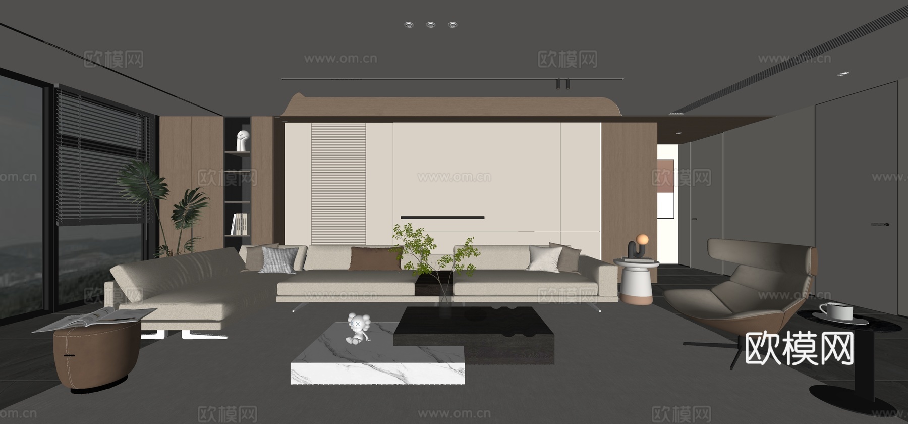 家装 客厅su模型