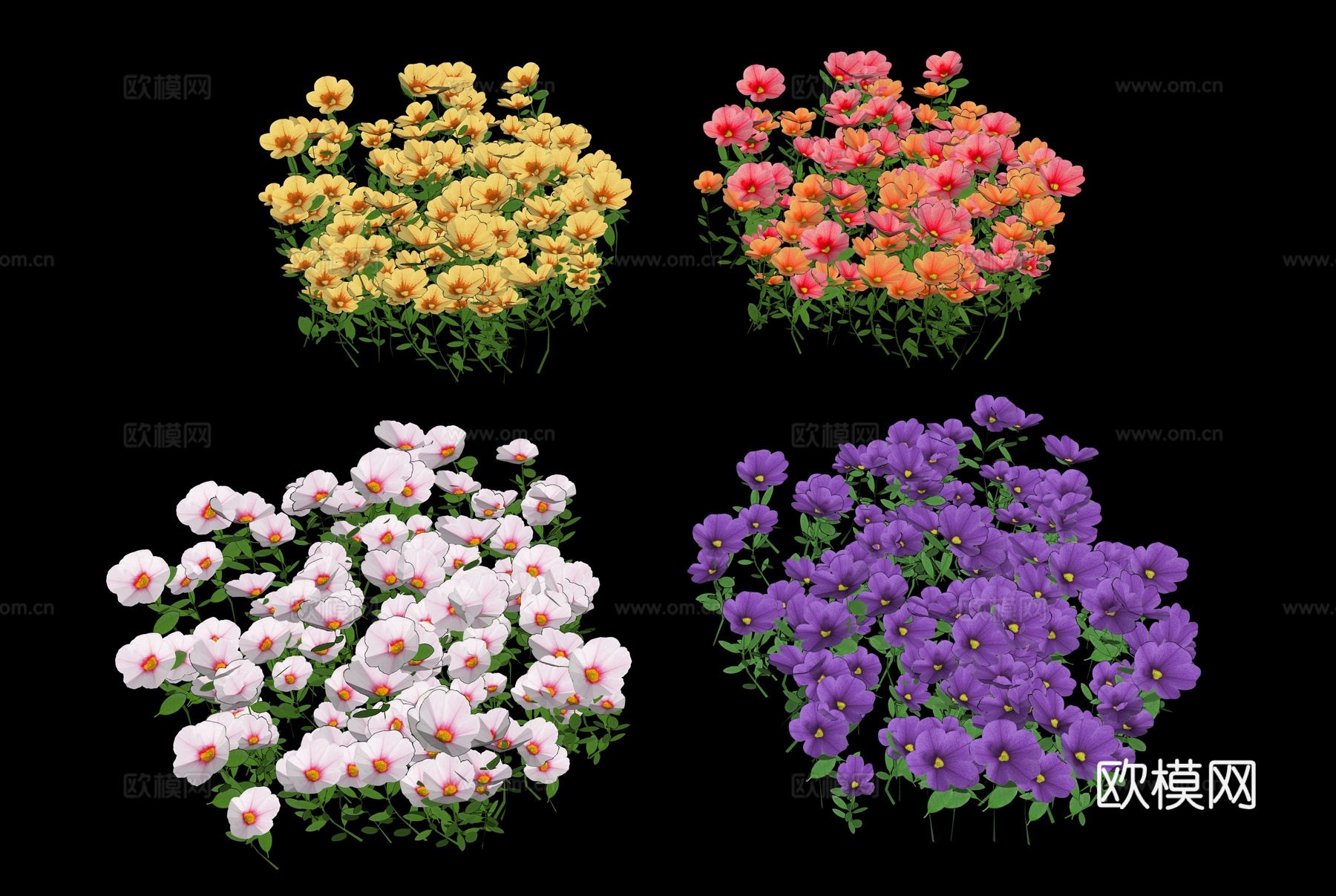 花卉 花草 花朵 室外植物 景观花 灌木绿篱 植物 绿化景观su模型