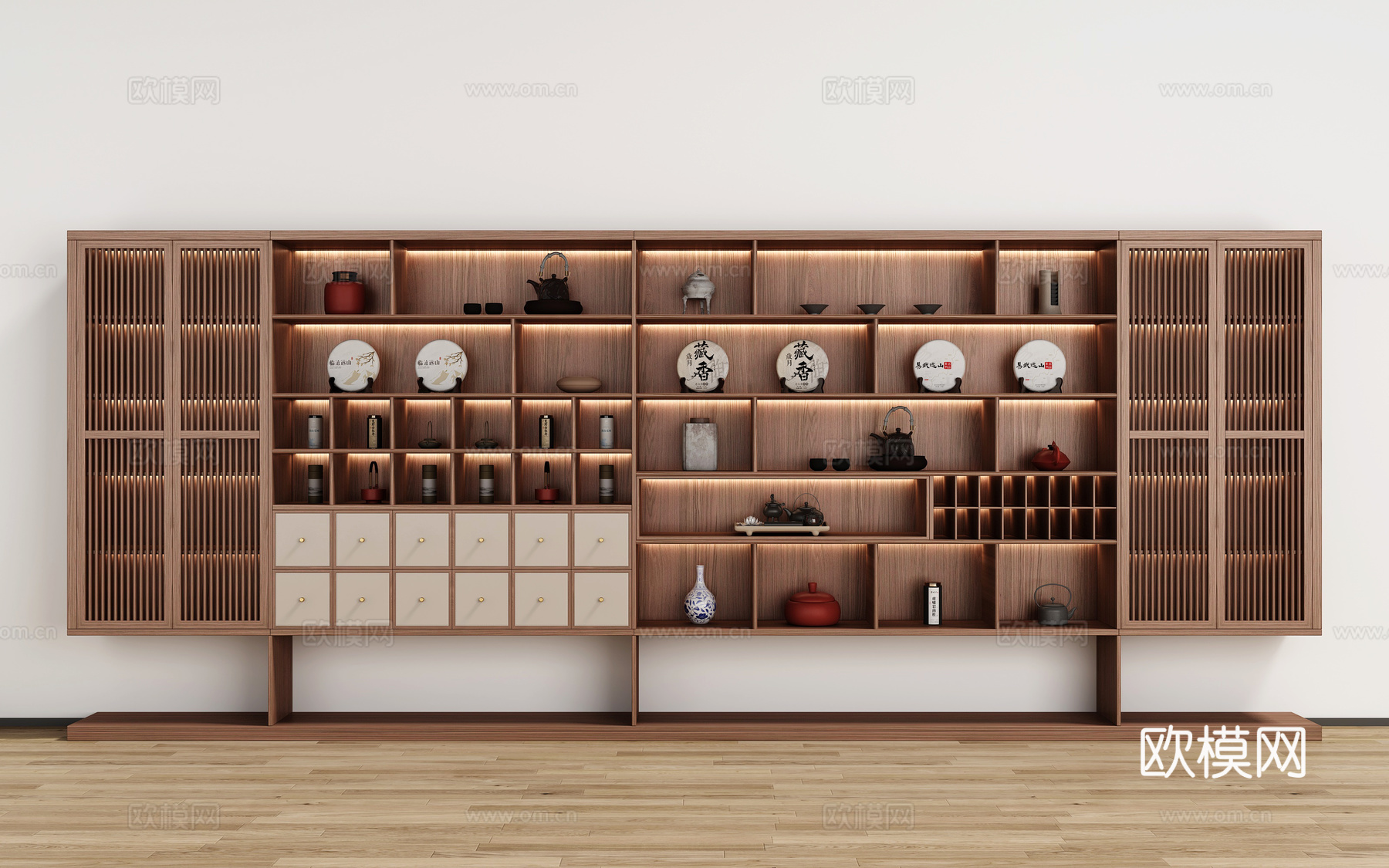 新中式茶柜3d模型下载