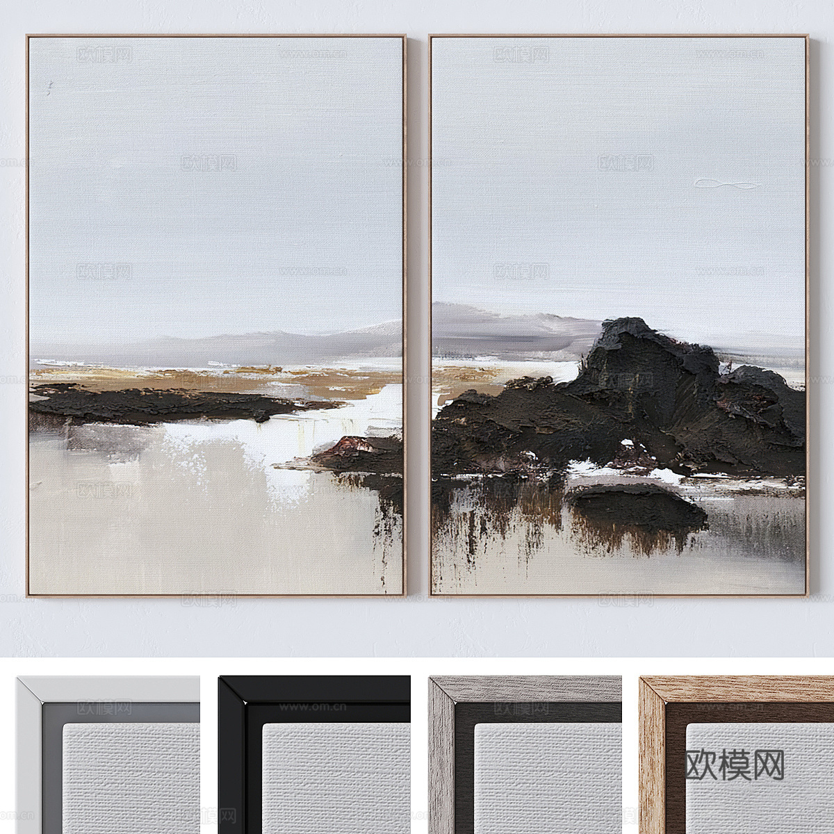 新中式装饰挂画3d模型