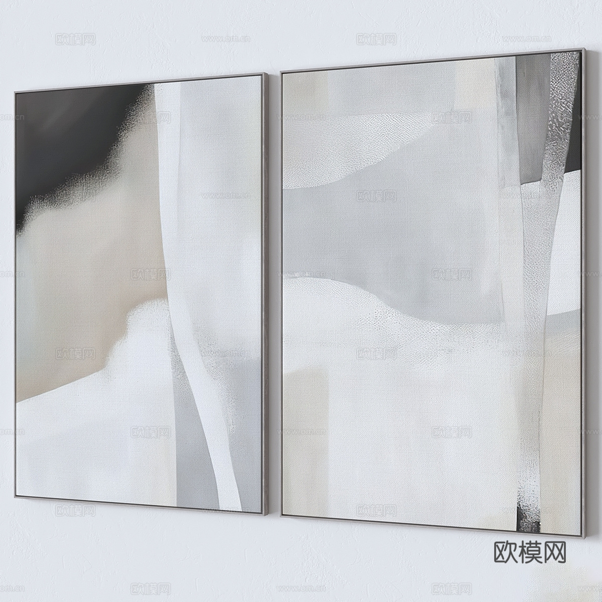 新中式装饰挂画3d模型