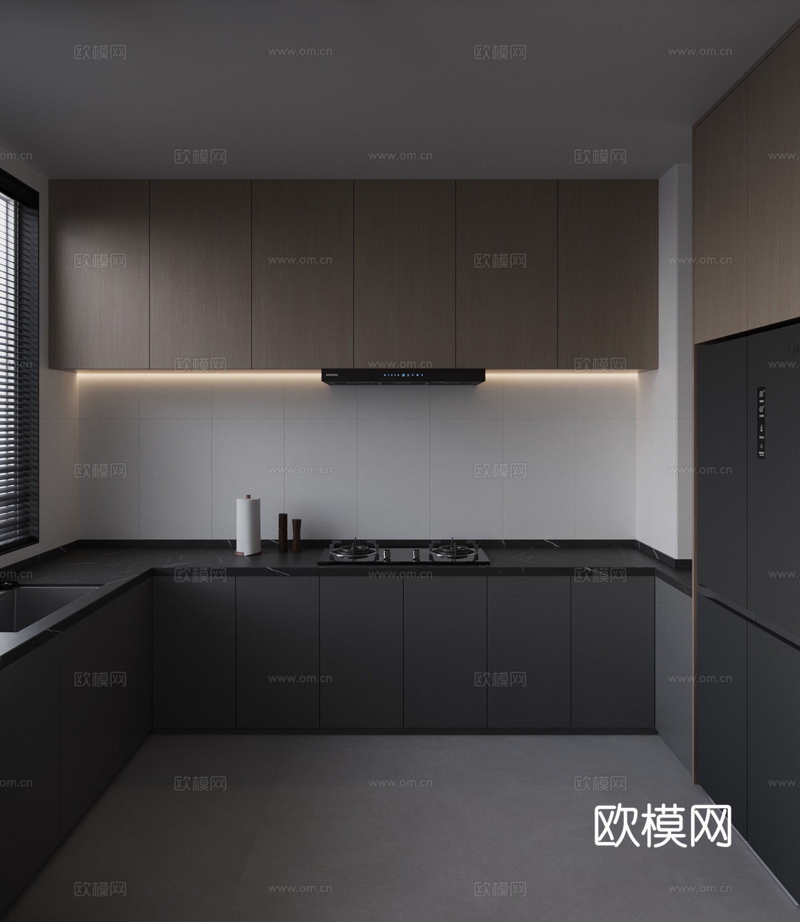 现代意式厨房3d模型