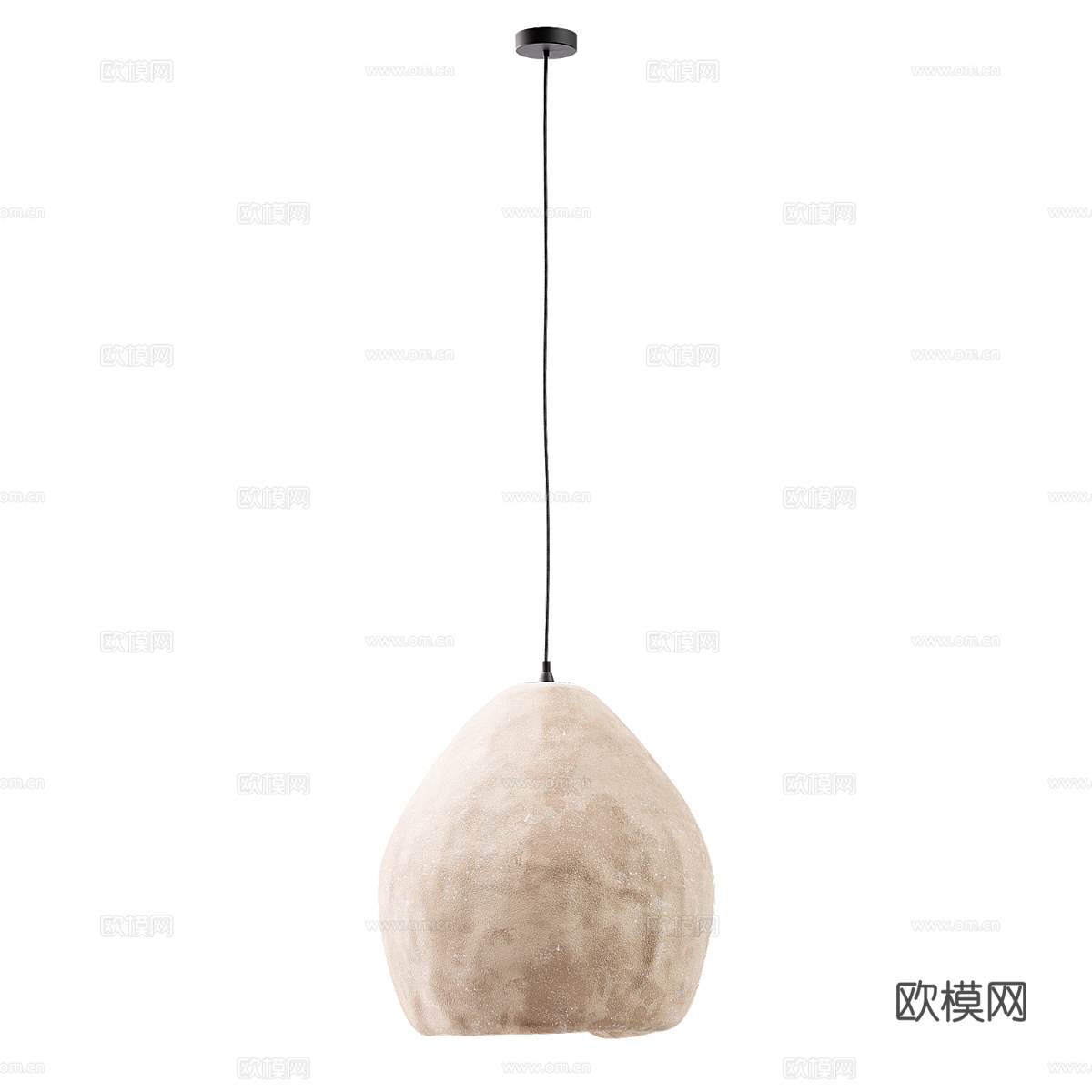 现代侘寂陶制装饰吊灯3d模型