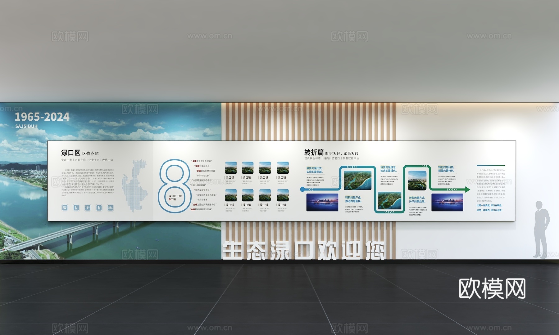 现代生态环境文化墙 标语 口号 展示墙 青山绿色 环保文化墙3d模型