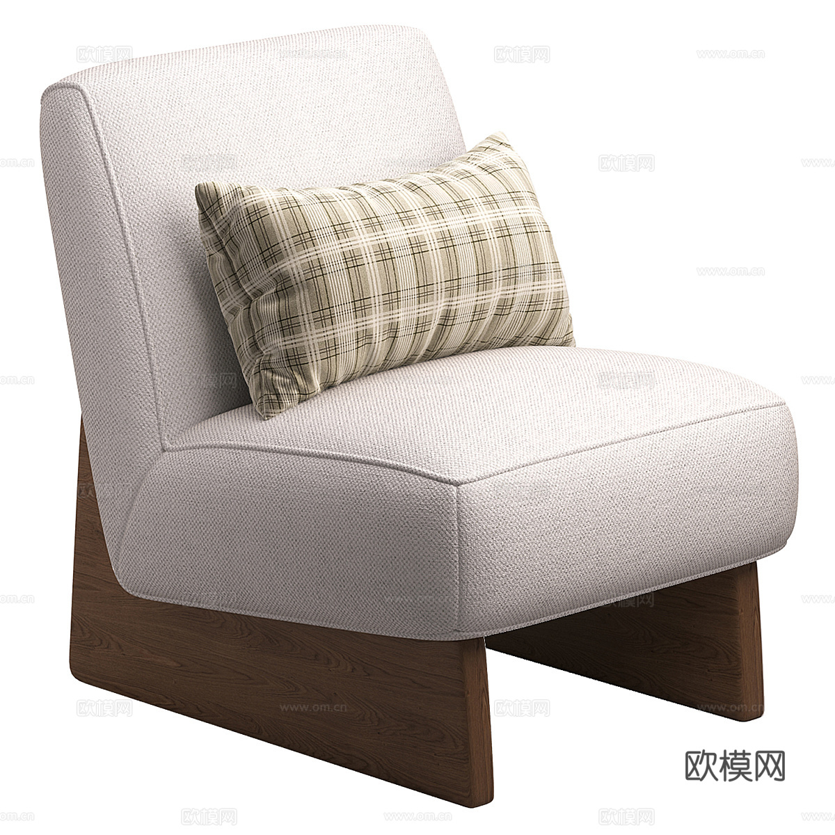 新中式布艺沙发椅3d模型