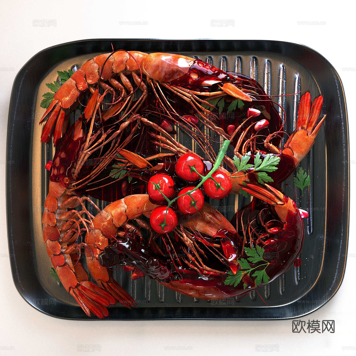 现代龙虾3d模型