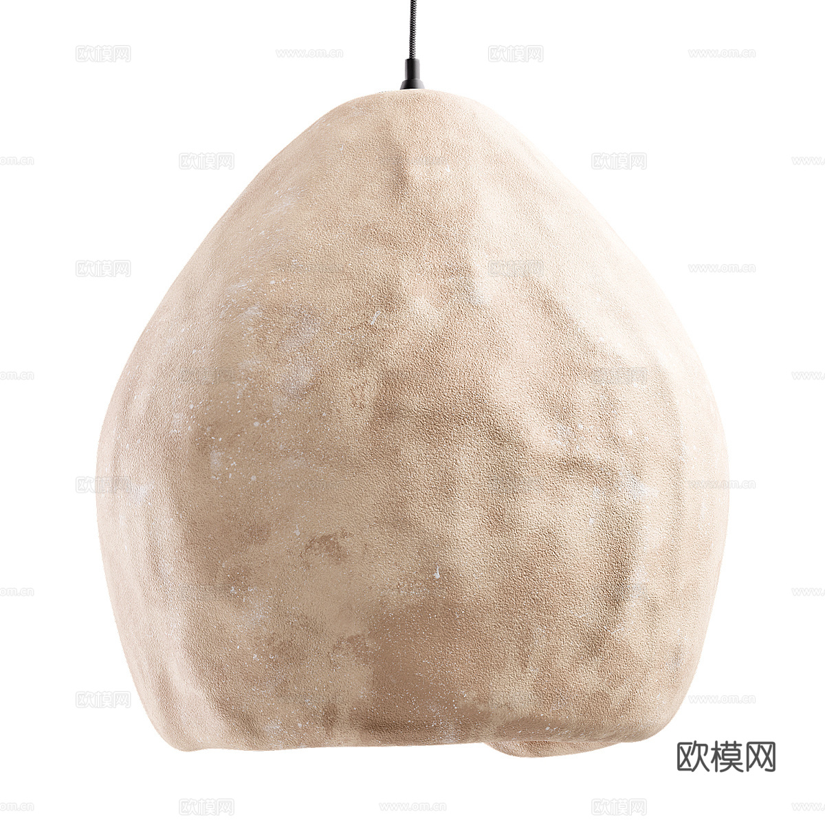 现代侘寂陶制装饰吊灯3d模型