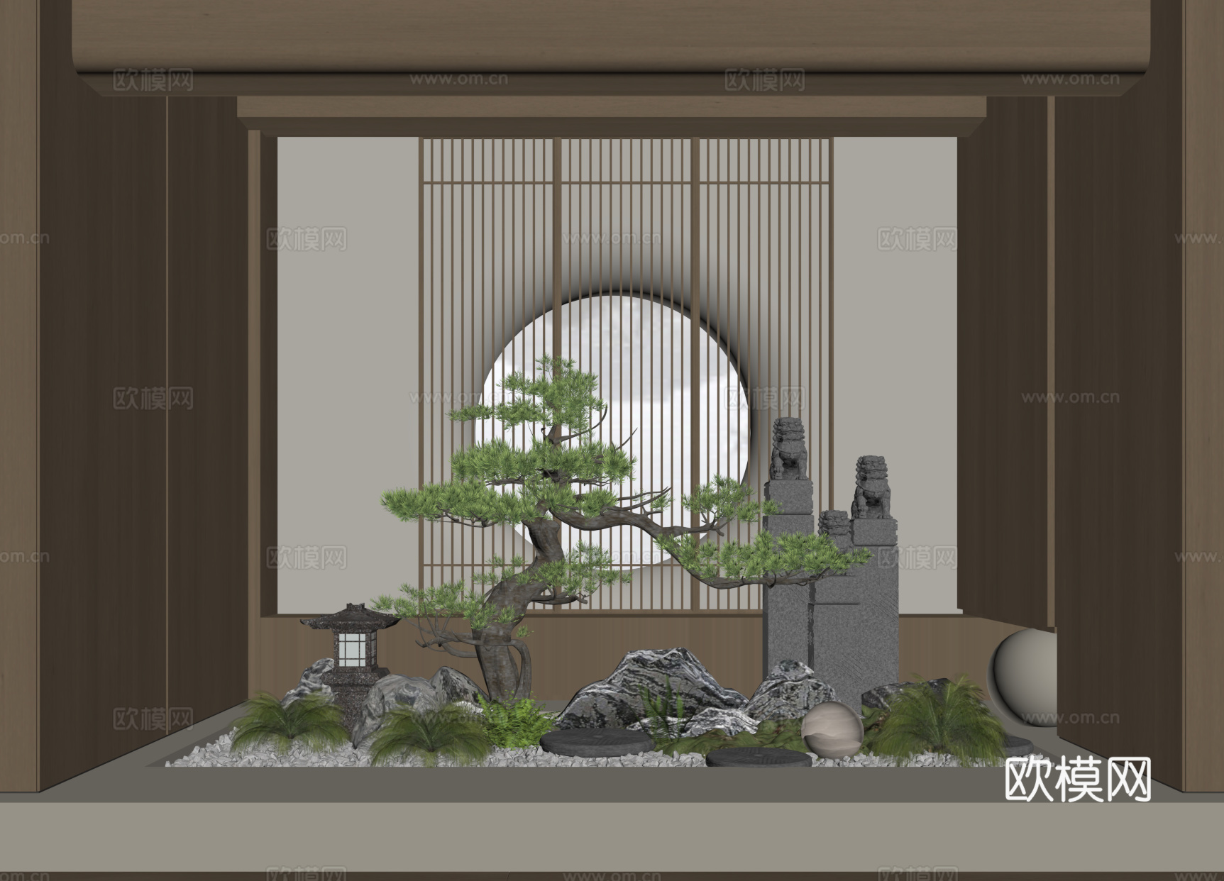 现代景观 室内景观 景观造景 景观小品su模型