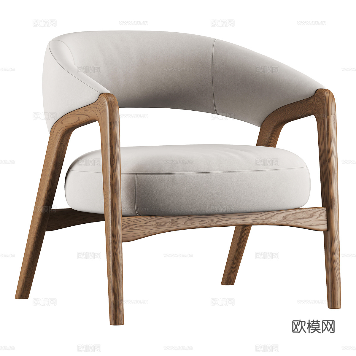 新中式轻奢皮革扶手椅3d模型