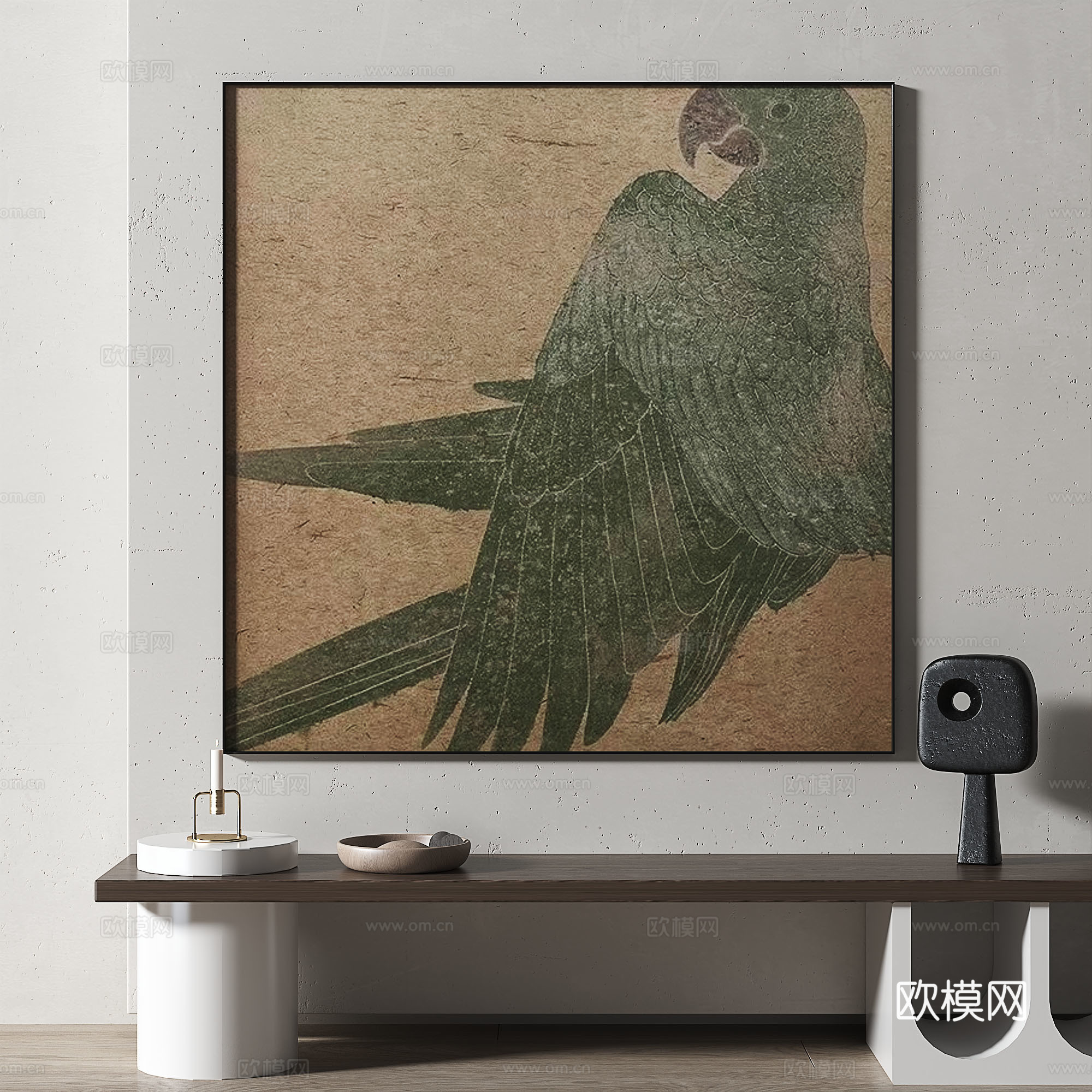 现代，中古，抽象，轻奢，复古，油画，装饰画3d模型