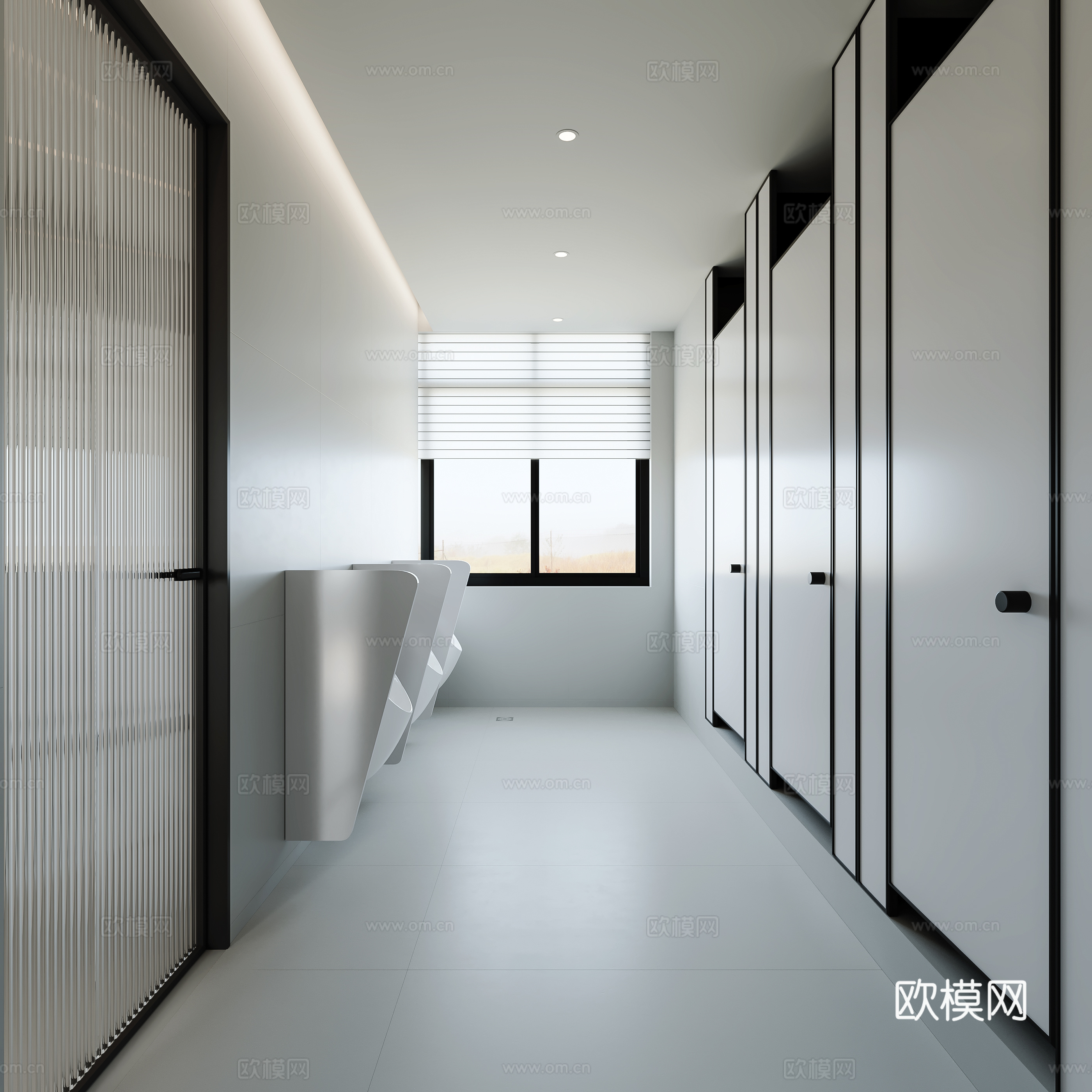 现代公共卫生间 商场卫生间 酒店卫生间3d模型