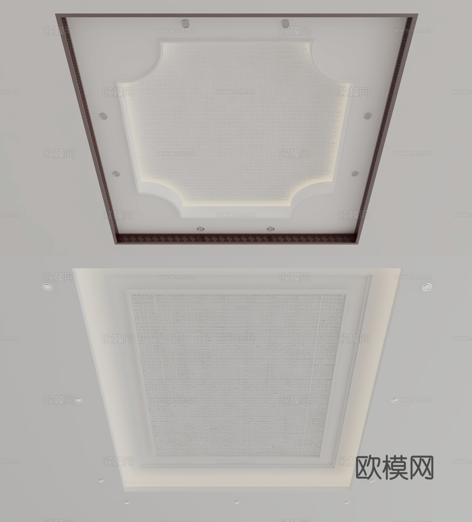 新中式天花吊顶3d模型