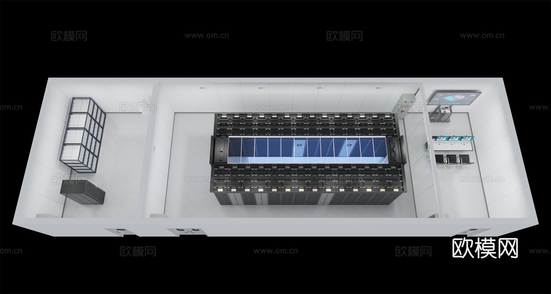 机房控制室华为机房服务器设备3d模型