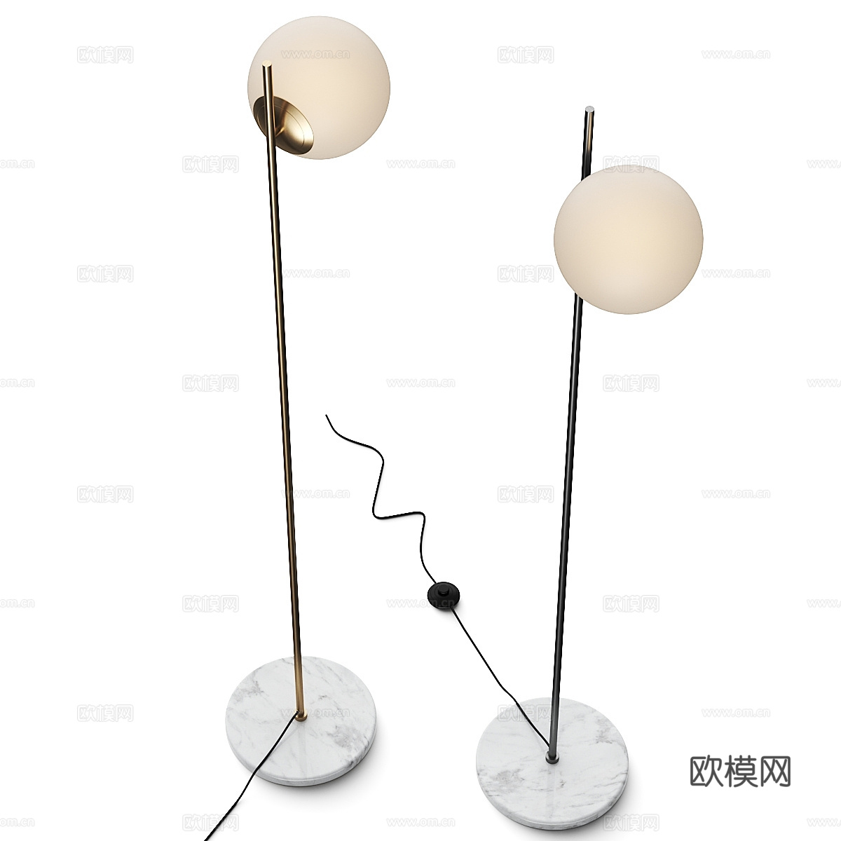 现代轻奢极简落地灯3d模型