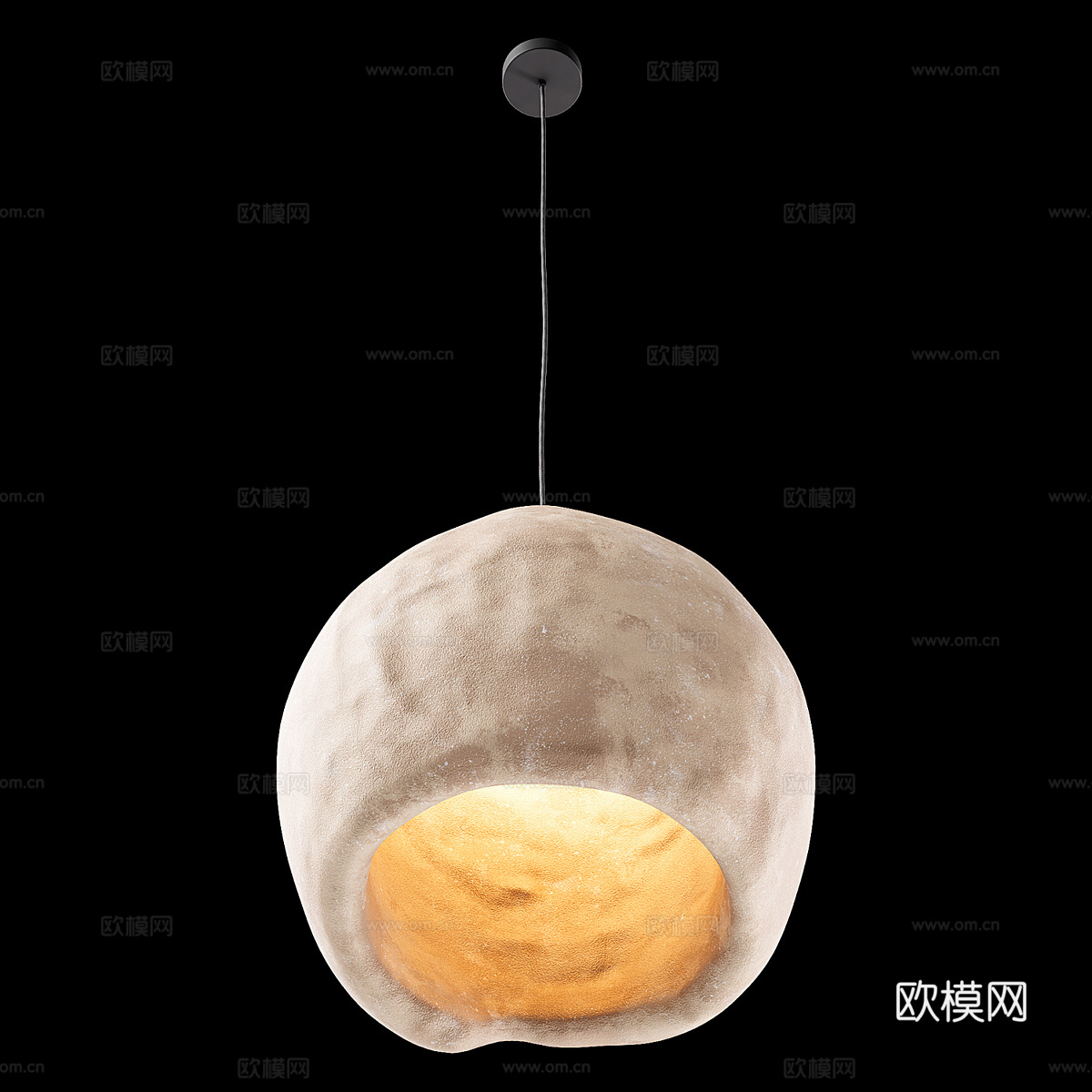 现代侘寂陶制装饰吊灯3d模型