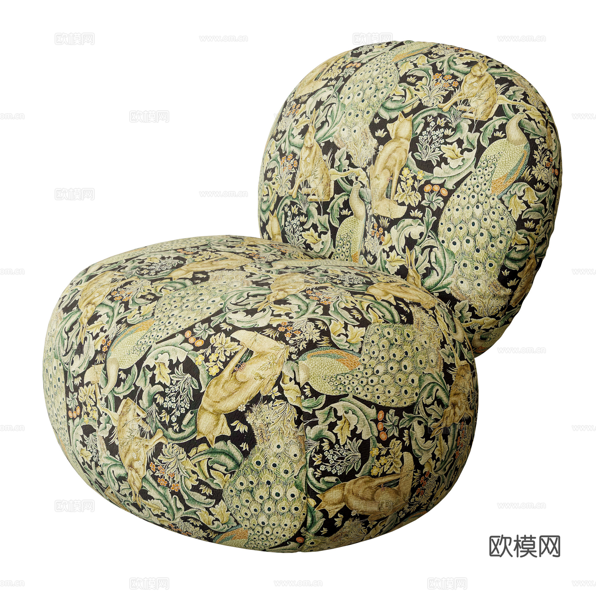 现代单人沙发 布艺沙发 休闲沙发 扶手椅3d模型