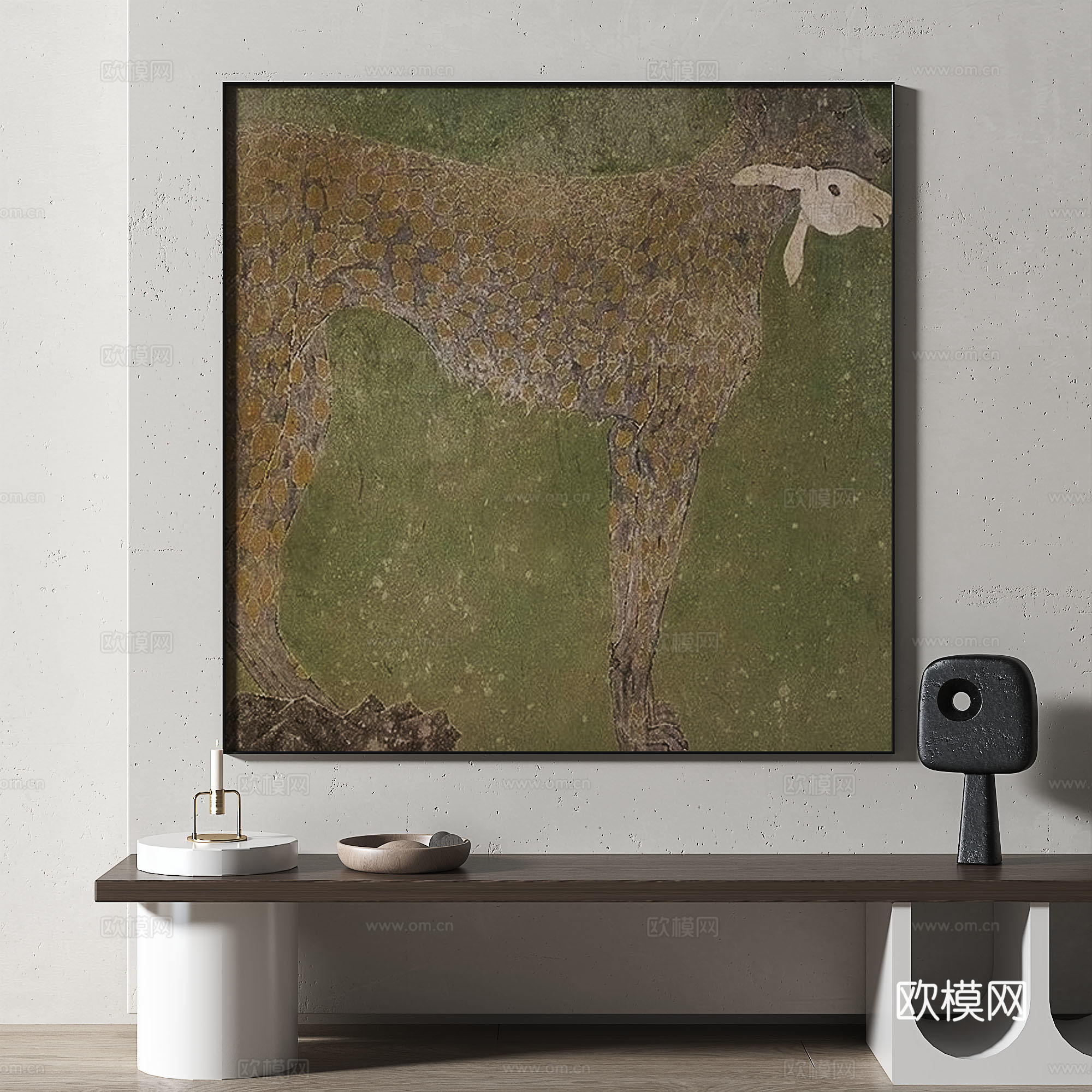 现代，中古，抽象，轻奢，复古，油画，装饰画3d模型