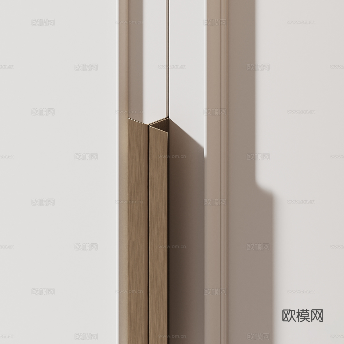 现代奶油风衣柜3d模型