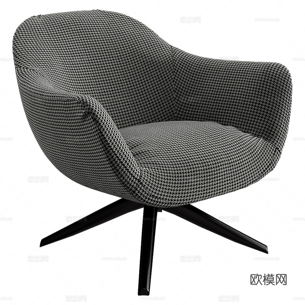 现代艺术布艺扶手椅3d模型