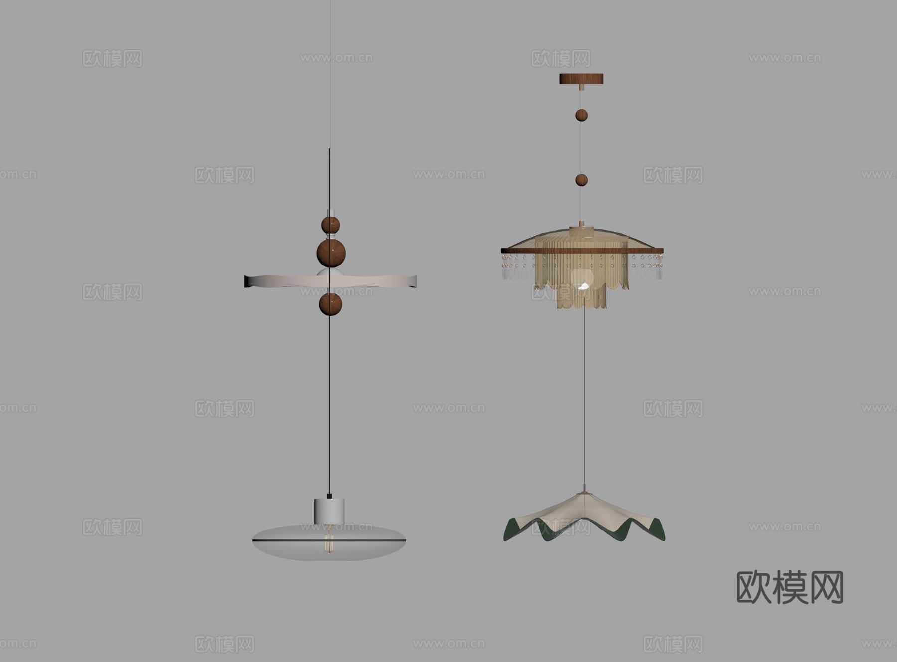中古吊灯 餐厅吊灯 床头吊灯 吧台吊灯su模型