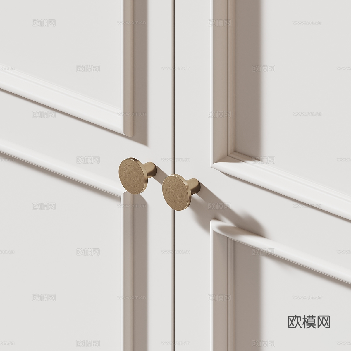 现代奶油风衣柜3d模型