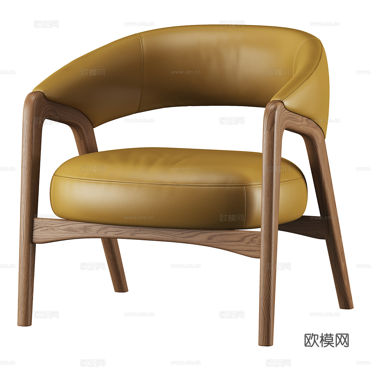 新中式轻奢皮革扶手椅3d模型