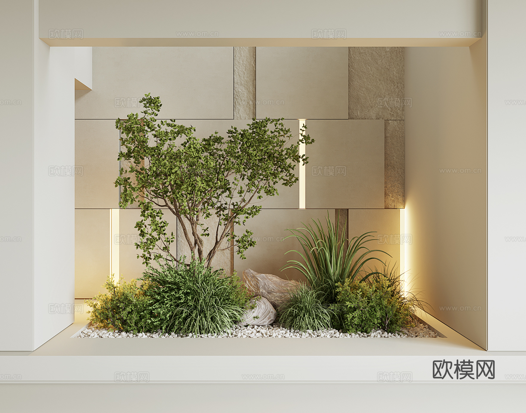 现代室内植物景观su模型