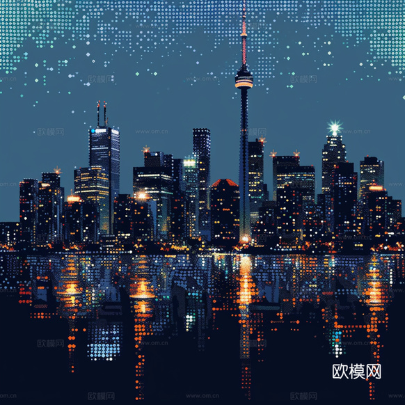 夜晚都市外景下載(渲染圖1)