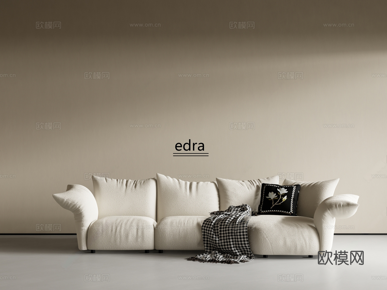 现代多人沙发 edra花瓣沙发 多人沙发 三人沙发 布艺沙发3d模型