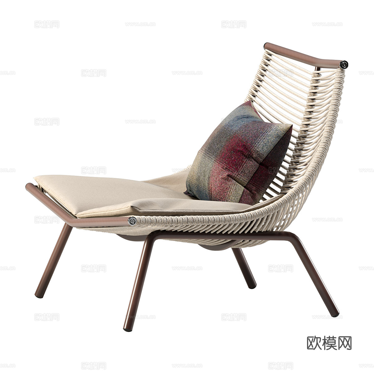 新中式藤编休闲椅3d模型
