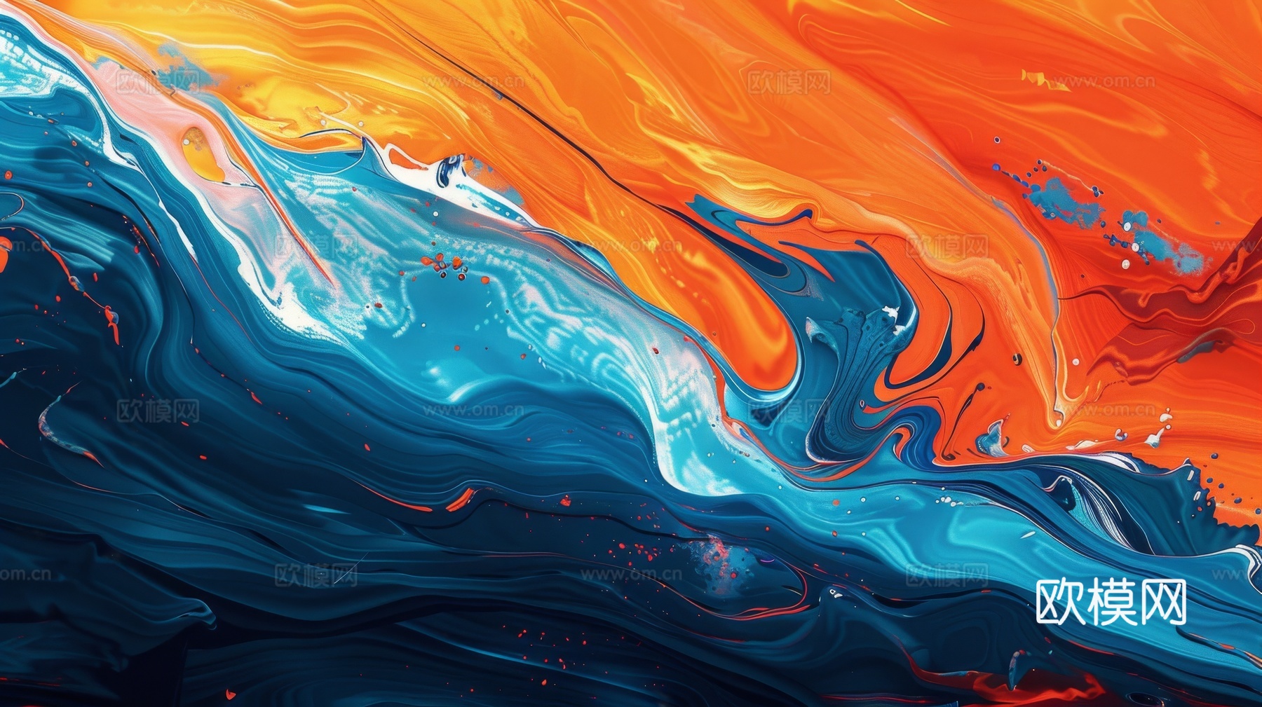 3D立体肌理油画涂抹背景壁纸下载（渲染图6）