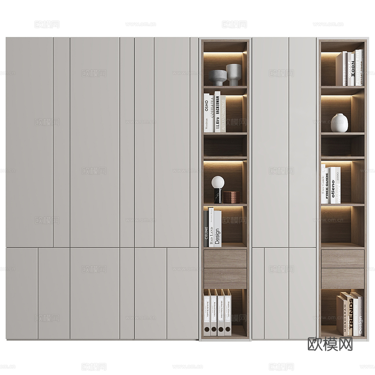 现代意式极简衣柜3d模型