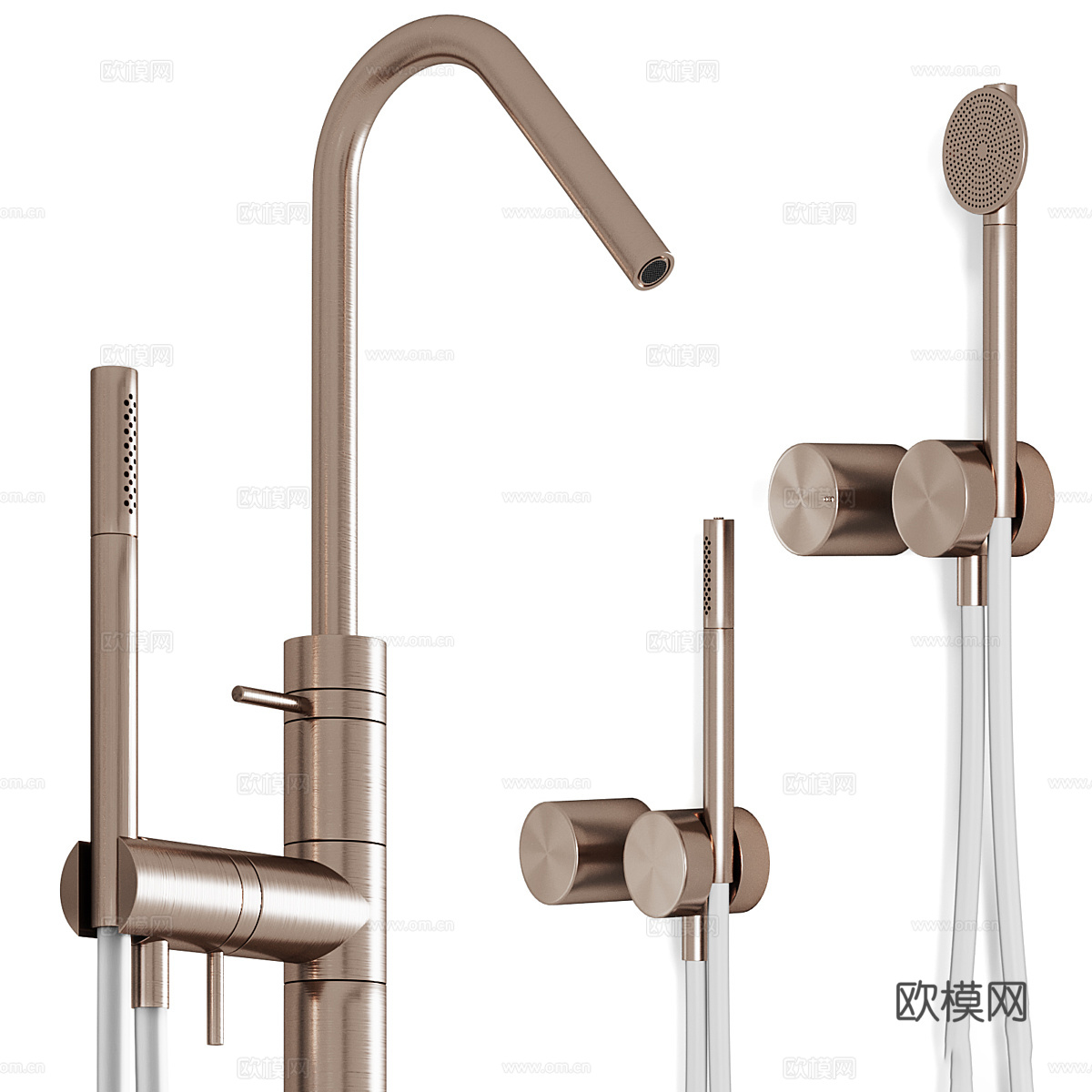 现代意式极简淋浴花洒3d模型