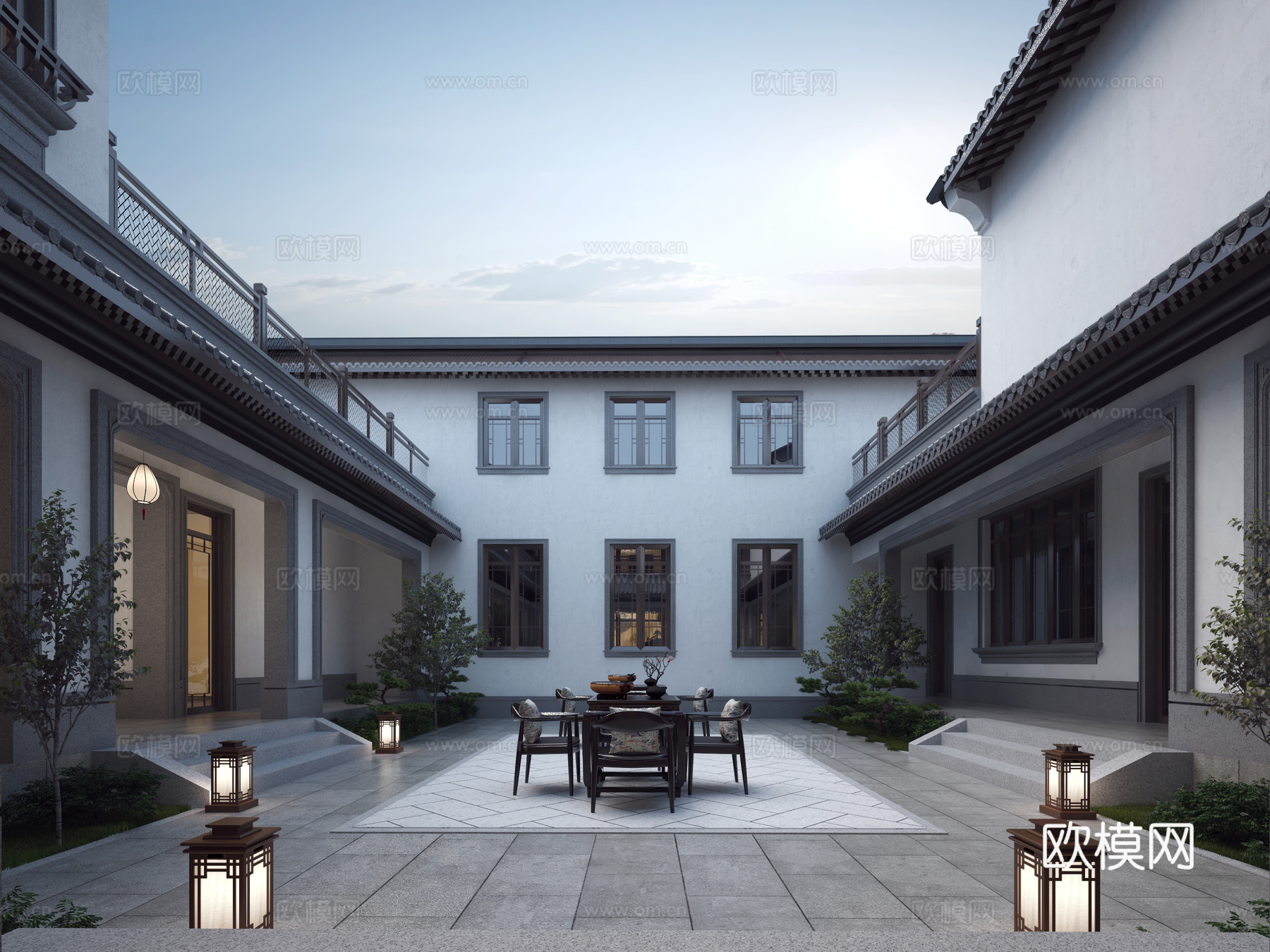 古建 中式建筑 民宿 小镇3d模型