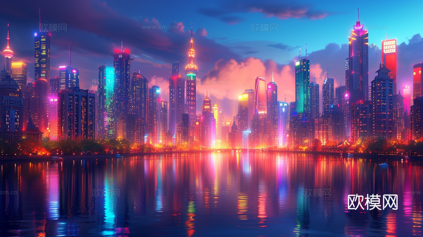 夜晚都市外景下载（渲染图1）