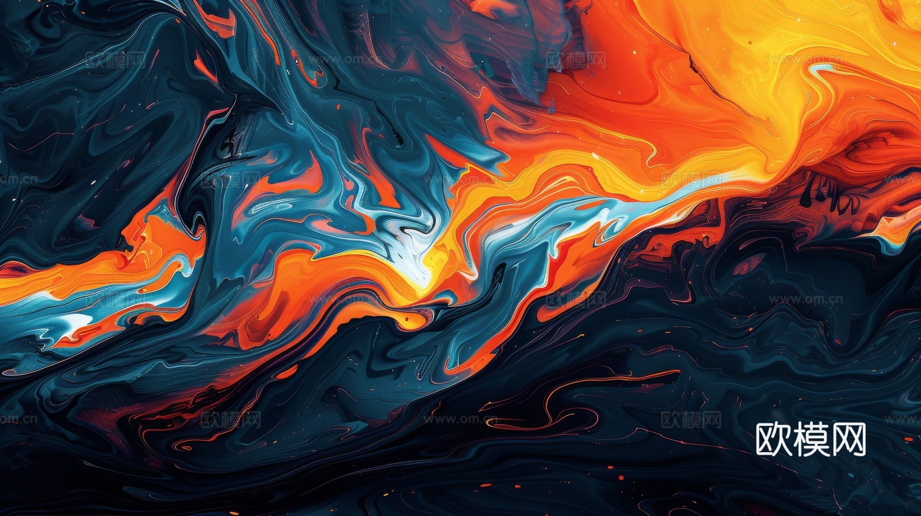 3D立体肌理油画涂抹背景壁纸下载（渲染图8）