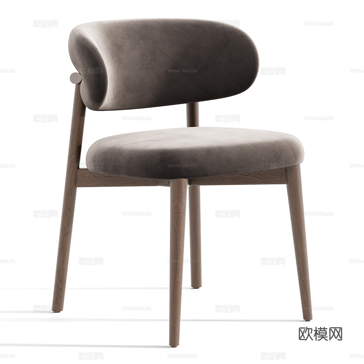 新中式布艺木质椅子3d模型