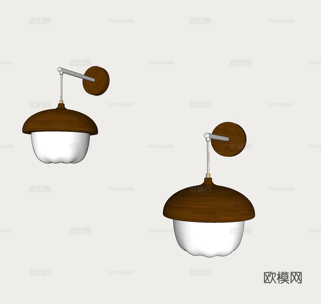 中古风壁灯 复古风壁灯 意式壁灯 床头壁灯 侘寂风壁灯su模型