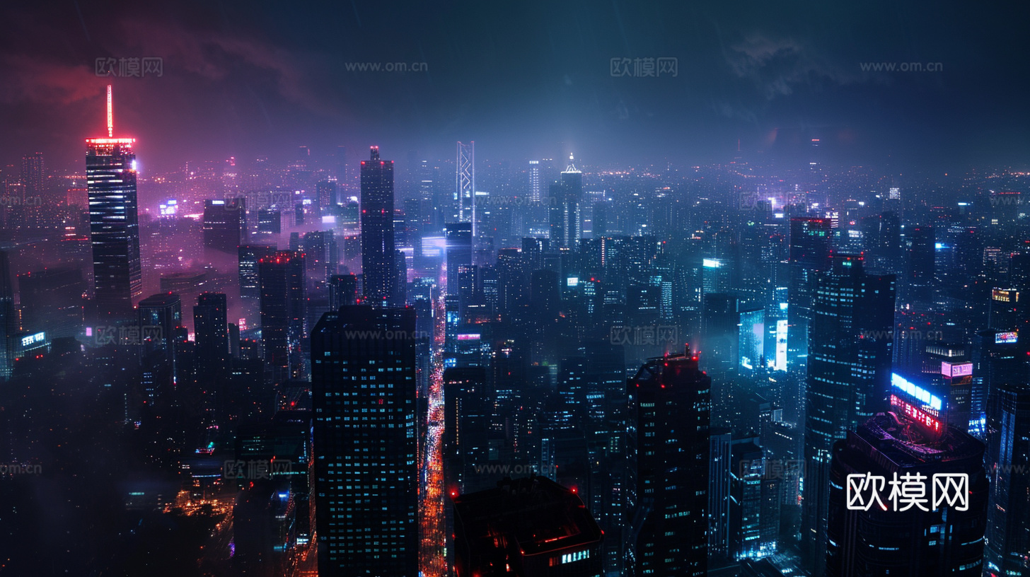 夜晚都市外景下载（渲染图1）