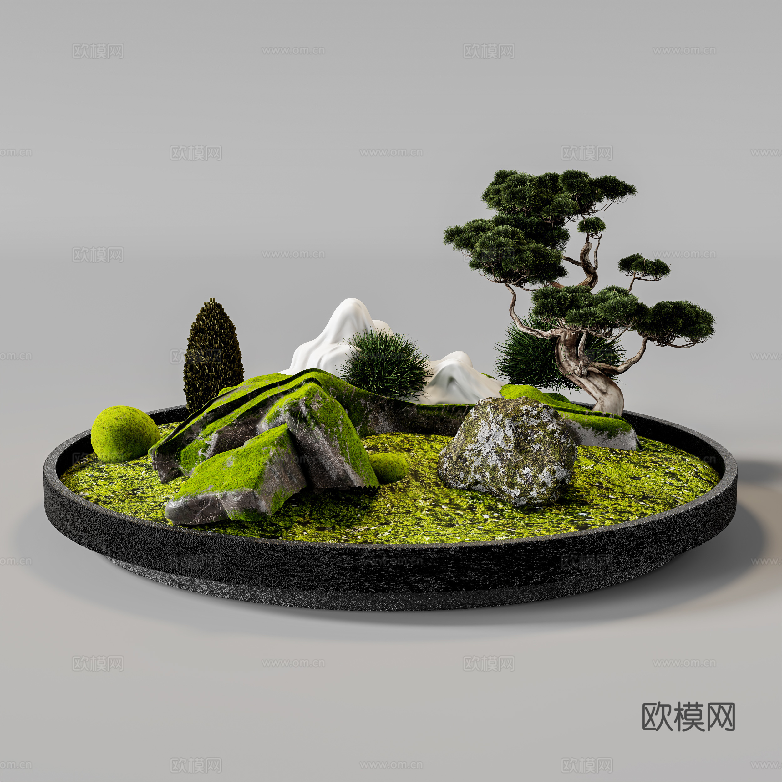 新中式植物景观3d模型